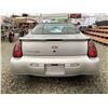 Image 18 : 0ZG --  2001 CHEVROLET MONTE CARLO SS COUPE, SILVER, 178,690 KMS