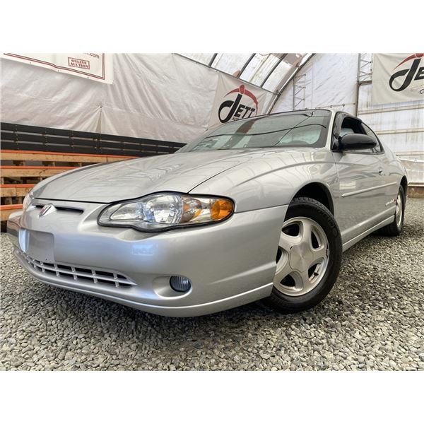 0ZG --  2001 CHEVROLET MONTE CARLO SS COUPE, SILVER, 178,690 KMS