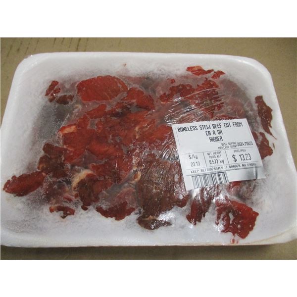 SHELF PULLS (AS IS):  BONELESS STEW BEEF (APPROX. $12.17)