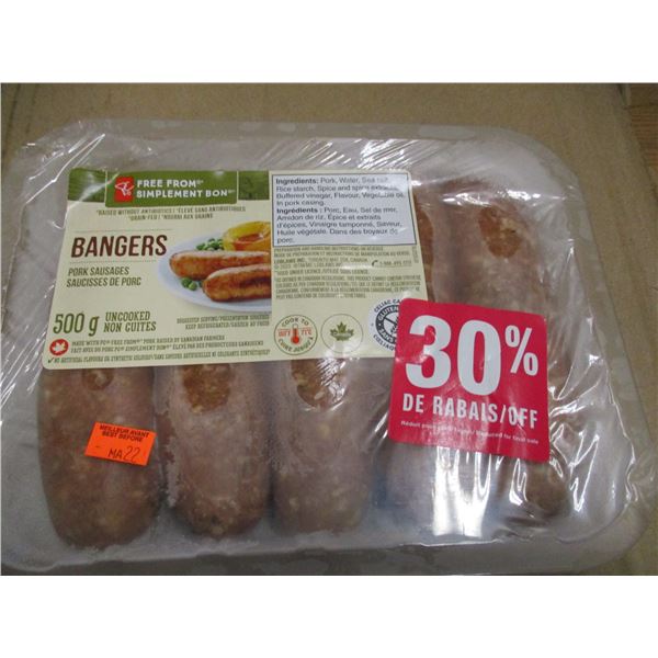 SHELF PULLS (AS IS):  BANGERS SAUSAGE (500G)