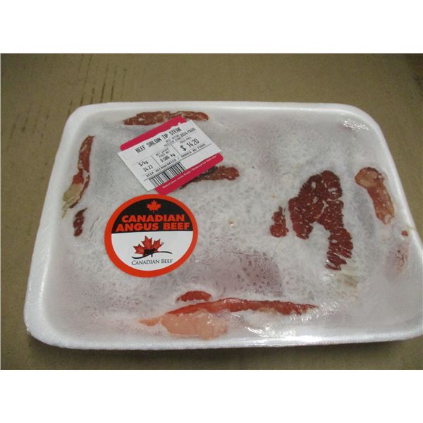 SHELF PULLS (AS IS):  BEEF SIRLOIN TIP STEAK (APPROX. $14.20)