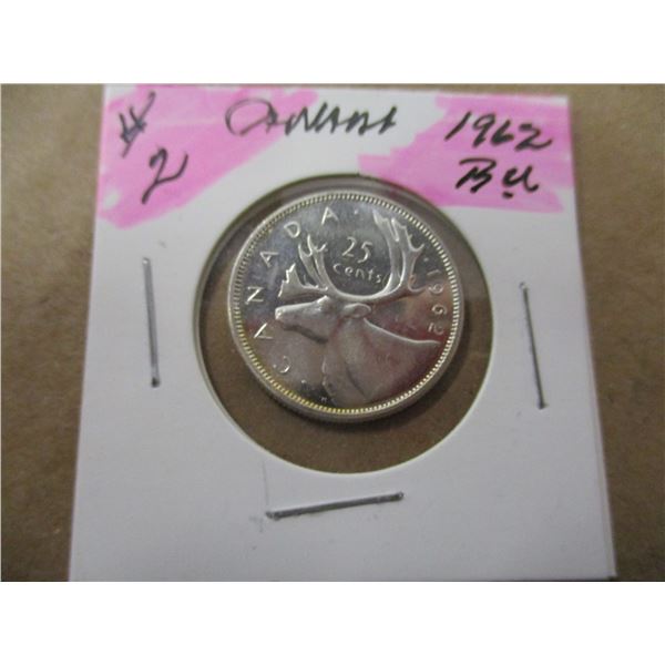 1962 CH/BU CANADA SILVER QUARTER