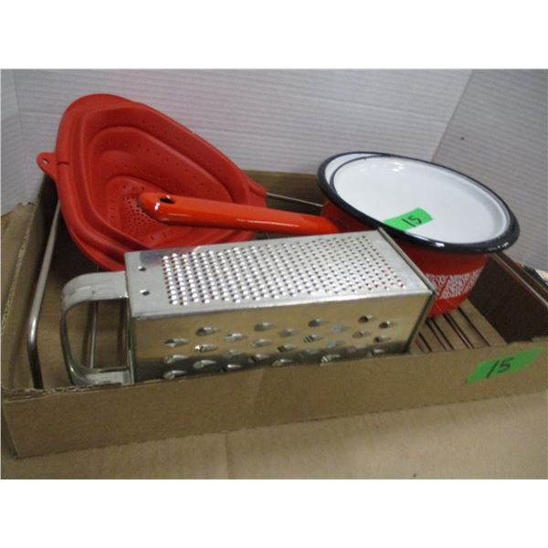 ESTATE:  RACK, STRAINER, GRATER, POT & LID