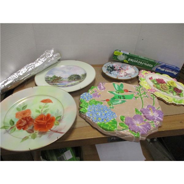 ESTATE:  BOX C/W CERAMIC PLAQUES