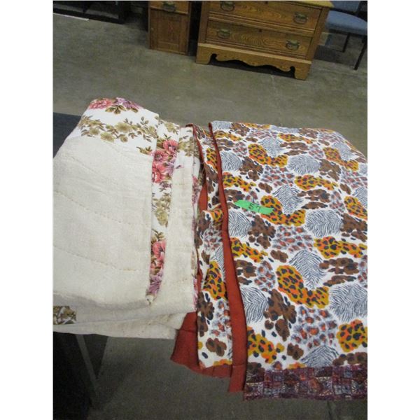 ESTATE:  BOX C/W 2 QUILTS