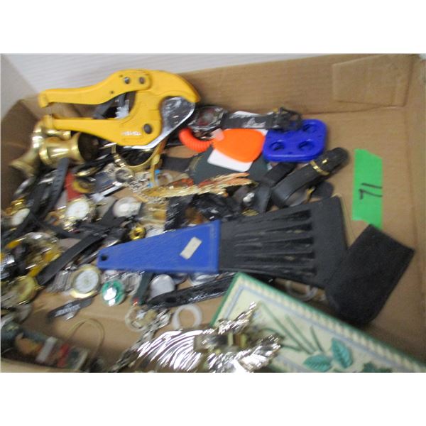 BOX C/W WATCHES & MISC