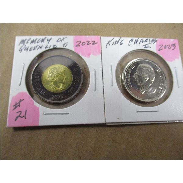 2022 MEMORY OF QUEEN ELIZABETH II & 2023 KING CHARLES III COINS