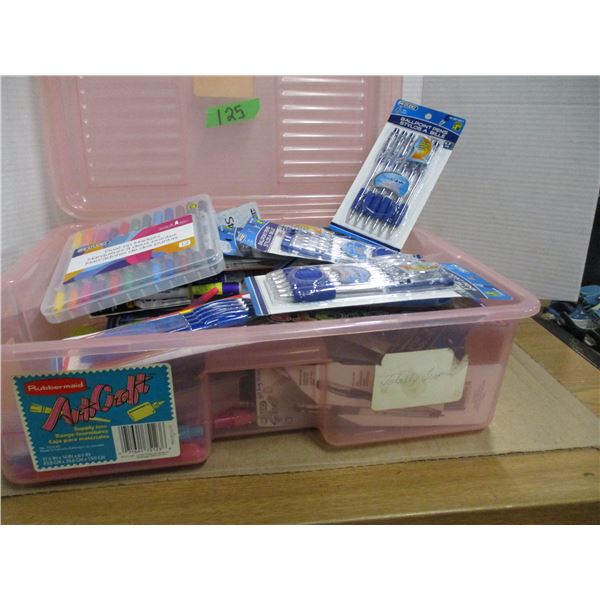 ESTATE:  PLASTIC TRAY C/W ASSORTED PENS & MARKERS