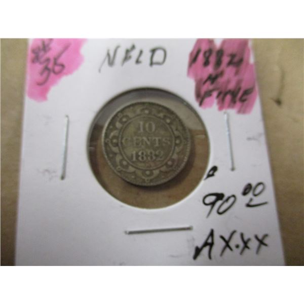 1882H FINE VICTORIAN SILVER DIME