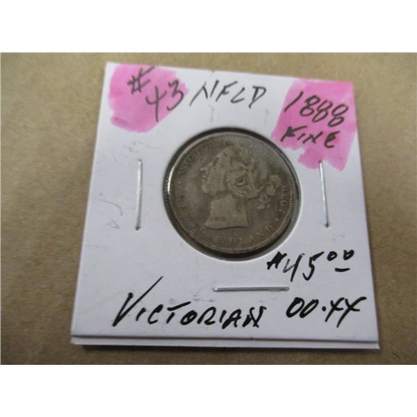 1888 VICTORIAN SILVER 20 CENT COIN