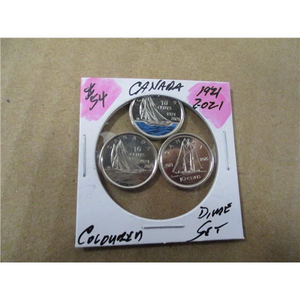 1921 - 2021 SET OF BU GEM DIMES