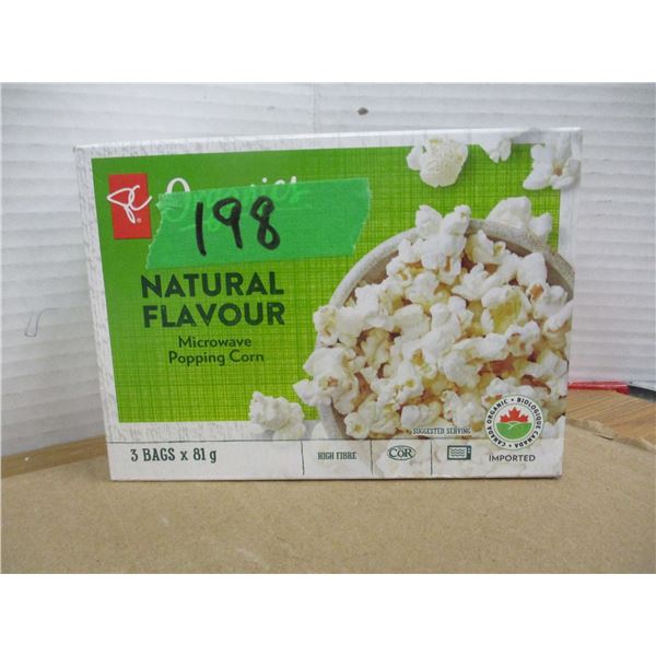 SHELF PULLS (AS IS):  POPCORN (3 BAGS) - BOX