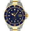 Rolex Mens Blue 18K Yellow Gold & Stainless Steel Oyster Band 40mm Submariner Wr