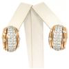 Image 1 : 18k Rose & White Gold 2.62 ctw Pave Set FINE Diamond Omega Domed Cuff Earrings