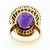 Image 6 : Vintage 14k Yellow Gold 7.13 ctw Oval Amethyst Solitaire & Pearl Halo Cluster Ri