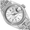 Rolex Ladies Stainless Steel Quickset Silver Index Fluted Bezel Datejust With Ro