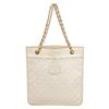 Image 1 : Chanel White Vintage CC Flat Chain Shoulder Bag