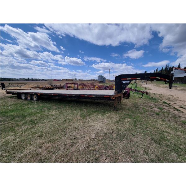 1999 Dyson 38 ft triple axle flat deck G/N trailer, SN. 2D9J38340XS080303 c/w 2- Approx. 8 ft steel 