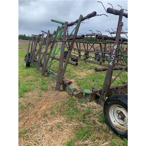 Approx. 50 ft of tine harrows & draw bar