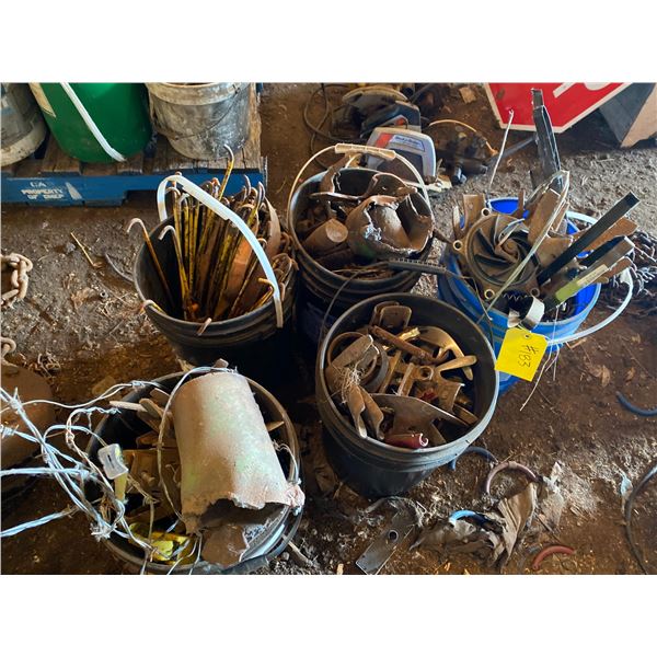 5 pails of misc. steel.