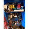 Image 1 : Blue cabinet c/w contents and 3 containers c/w electrical