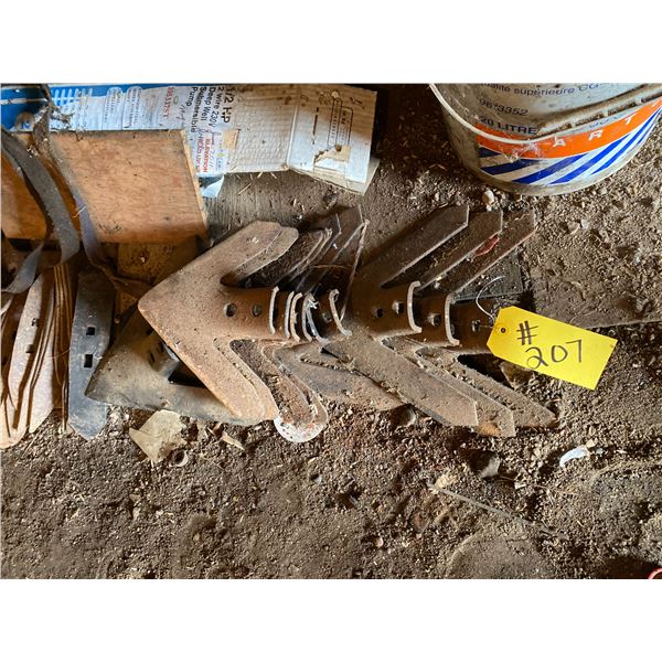 Various cultivator, shovels, and spikes
