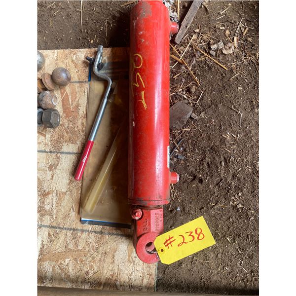 Hyd. Ram, clutch adjuster tool, 2- hitches, trailer balls & implement jack