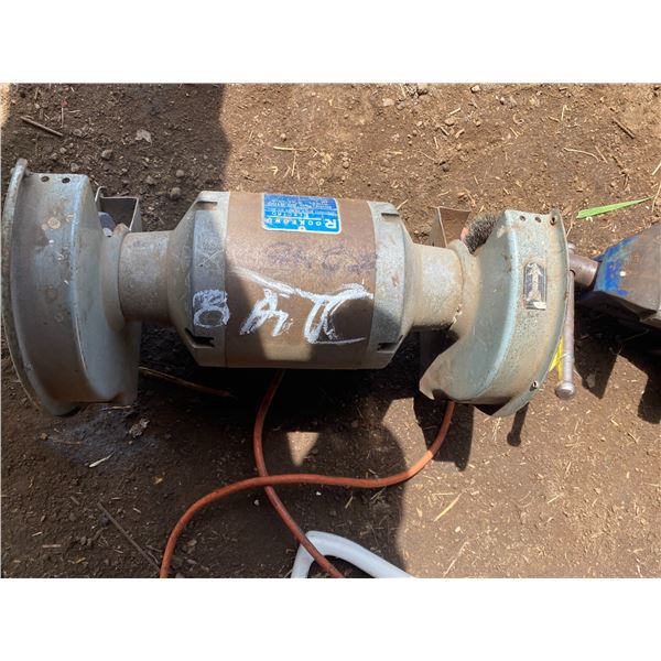 Bench grinder, working & vice