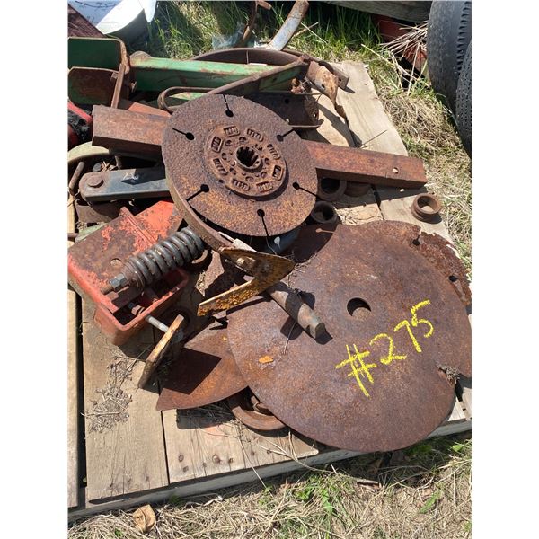 3- Pallet of misc. iron & winch