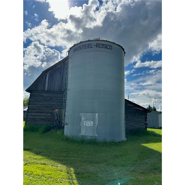 Westeel Rosco 14 ft dia. 8 tier grain bin on wooden floor