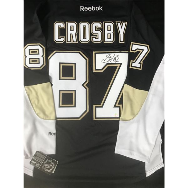 SIDNEY CROSBY SIGNED REEBOK PRO PENGUINS JERSEY FRAMEWORTH COA