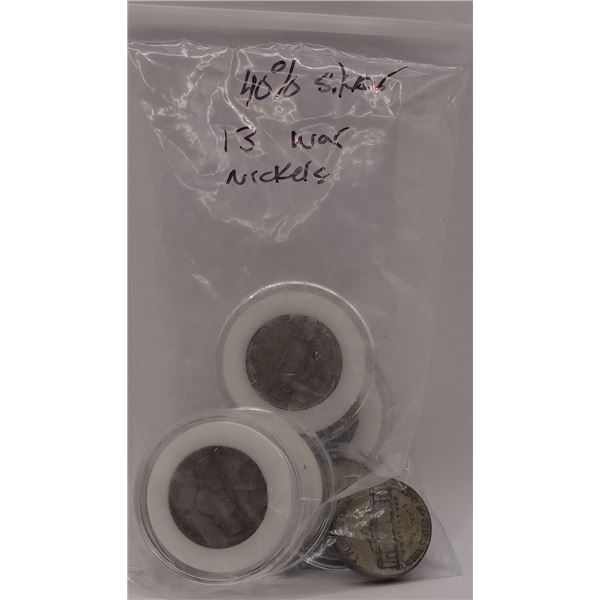 (13) Silver War Nickels