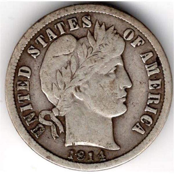 1914 Barber Dime