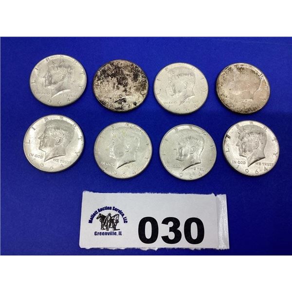 KENNEDY HALVES 1964 (8 COINS)