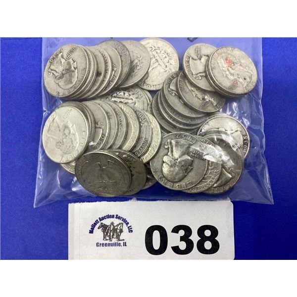 WASHINGTON QUARTERS SILVER (50 COINS)