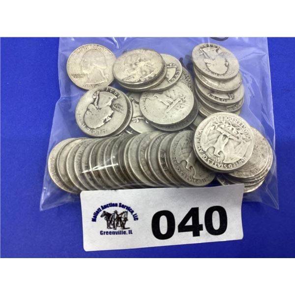 WASHINGTON QUARTERS SILVER (50 COINS)