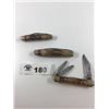 Image 1 : 3 CASE STOCKMAN BONE HANDLED KNIVES- missing