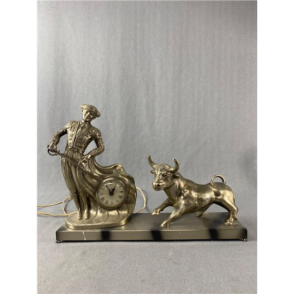 Vintage Mid Century Modern Bull & Matador Clock