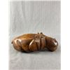 Image 2 : Lot of 2 Vintage Wooden Décor Pieces. A Hippo and a Wooden Chest in Great Condition