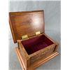 Image 2 : Vintage Wood Storage Box w/ Tin Accent. Approx. 10 1/2" x 7 1/2" x 4"