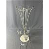 Image 1 : Very Nice Glass Candles/Flower Holder On Metal Stand. Approx. 21"H