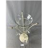 Image 2 : Very Nice Glass Candles/Flower Holder On Metal Stand. Approx. 21"H