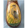Image 2 : Painted Heron On Leather? Wrapped Basket By Mixed Media Artist Gloria Michael Sechelt B.C