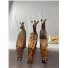 Image 2 : Miniature Wood Table w/ Chairs & 3- 8" H Wood African Animal Shelf Sitters.