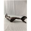Image 5 : Carved Wood Duck Approx. 16" L & Heavy Metal Mermaid Shelf Sitter. Approx. 17" H