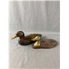 Image 2 : Duck Décor Lot - Wood w/ Brass Bill, 1 Smale Resin, 1 Small Metal & Dresser Valet Tray