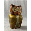 Image 2 : Wood Hand Painted Owl Approx. 6" H & 2010 Veronese 9" H Bronze? Cast Owl Sculpture
