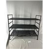Image 1 : 3 Tiered Metal Shoe Rack. Approx. 22 1/2" H x 26" L x 12" W
