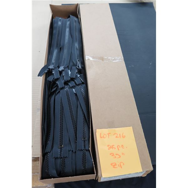 Qty 1 Box (25) Zippers YYKK Black 33"