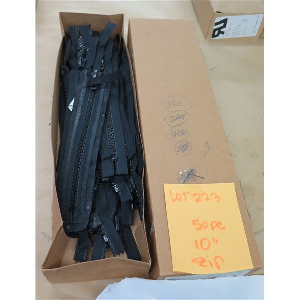 Qty 1 Box (50) Zippers YKK Black 10"